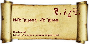 Négyesi Ágnes névjegykártya