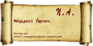 Négyesi Ágnes névjegykártya